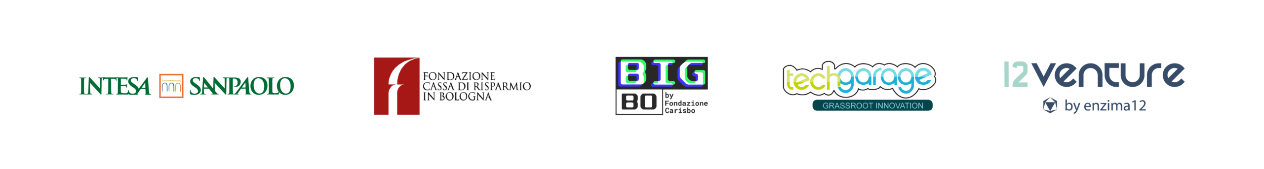 Intesa Sanpaolo · Fondazione Carisbo · BIGBO · TechGarage · 12Venture